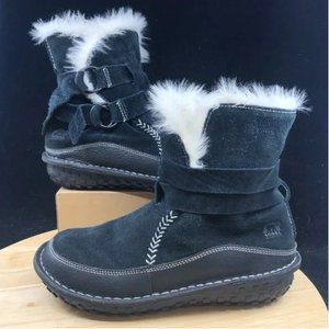 Sorel Tootega Black Suede Faux Shearling Lined Waterproof Snow Winter Boots Shoe